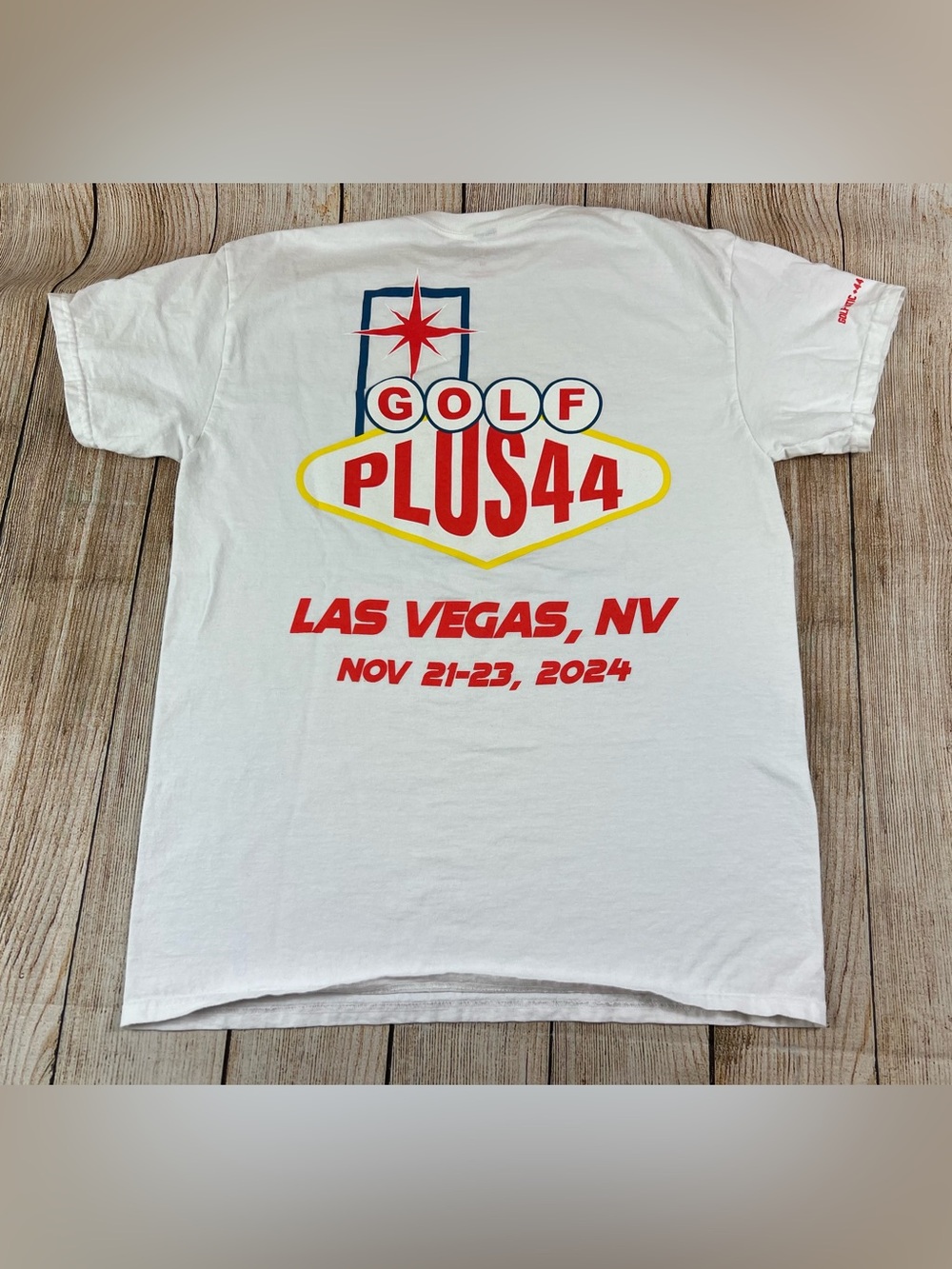 Golf +44 Surpassing Limits Event Crew Las Vegas White T Shirt Size Medium